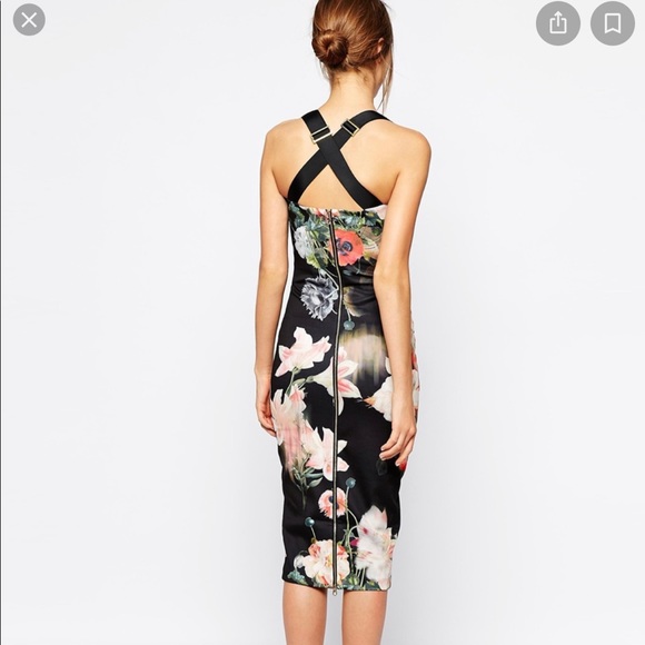 Ted Baker bodycon floral dress Size 2 - Picture 2 of 3